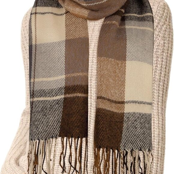 Woman's brown long scarf - Picture 4 of 5